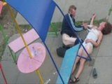 Totally Wasted Russian Couple Fucking In The Public Park
