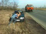 Hard Banging Next To Highway