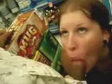 Teen Girl Giving Head In A Grocery Store