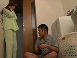 Lustful Step Mommy Lin Yuna Catches Son Wanking In Bathroom On Her Panties And Decided To Help Him A Bit